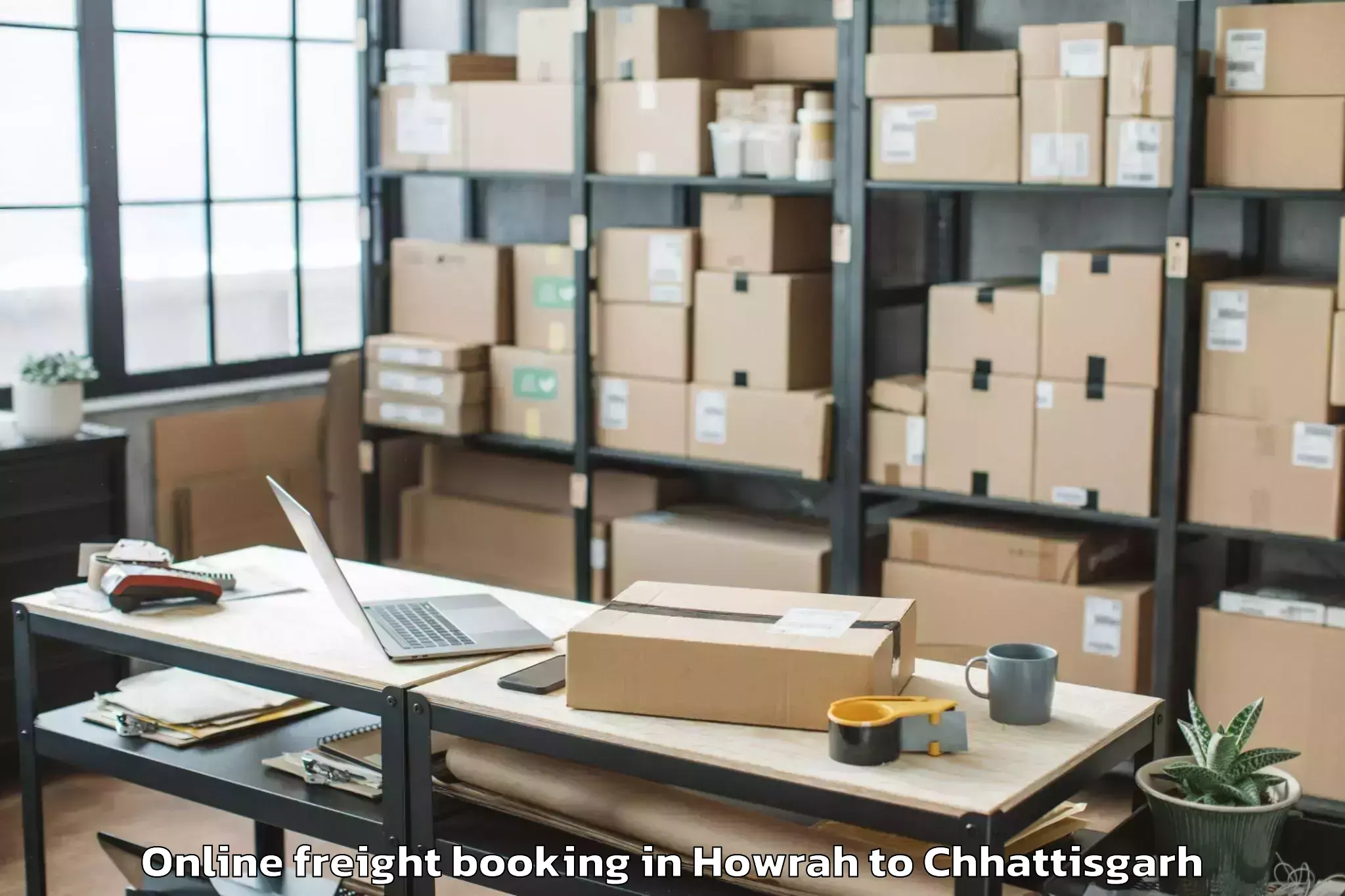 Professional Howrah to Kanker Online Freight Booking